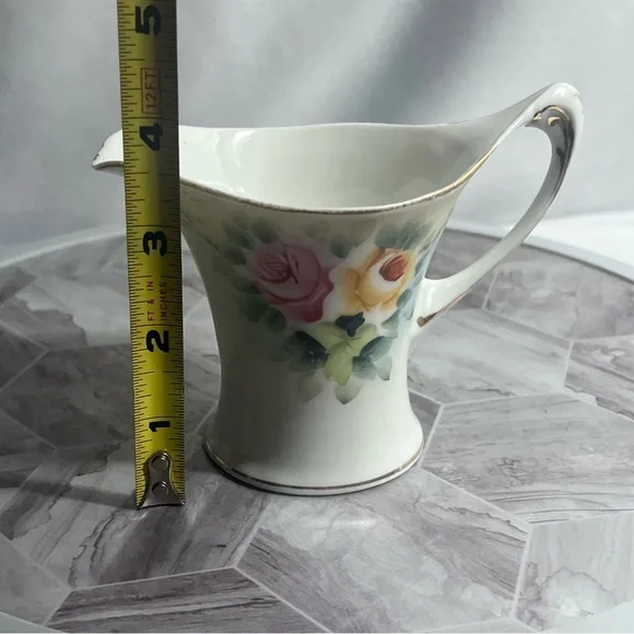 Antique Nippon Hand Painted Floral Creamer with Gold Trim – Crown Mark Japan - Picture 6 of 9